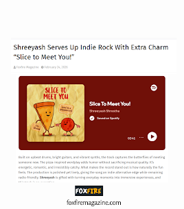 Shreeyash Serves Up Indie Rock With Extra Charm – “Slice…